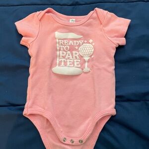 Baby Essentials Pink Golf Theme Bodysuit